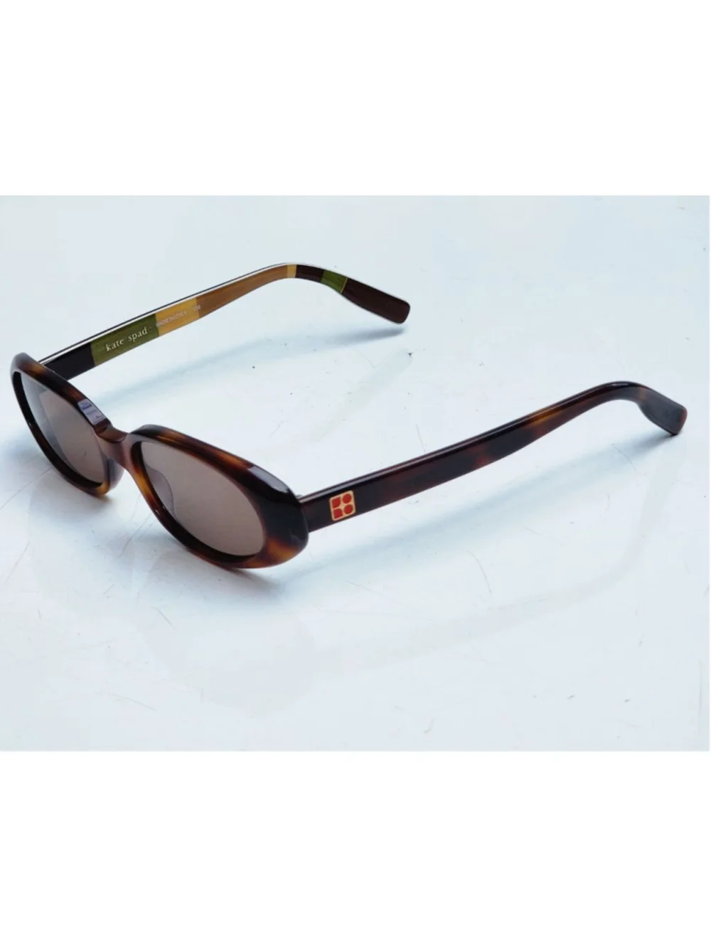 KATE SPADE Belle Brown Tortoiseshell Striped Oval Sunglasses‎ #33
